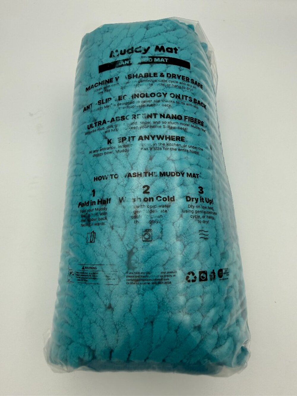 Muddy Mat Soft Chenille Door Mat Teal 19x30